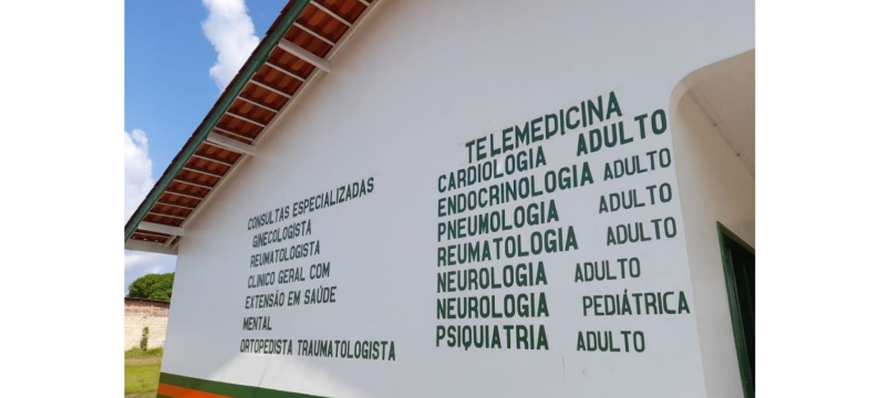 Fachada de local onde são realizadas consultas da Tele-AME para população ribeirinha