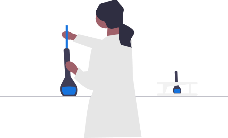 Profissional da área da pesquisa simbolizando a realização de experimento Profissional da área da pesquisa simbolizando a realização de experimento