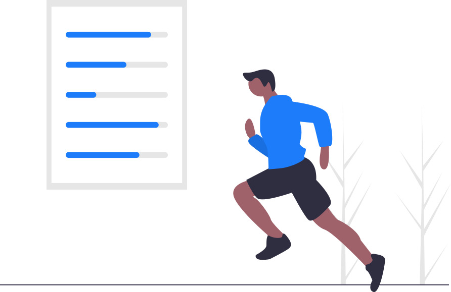 Ilustração de homem correndo ao ar livre, representando a assessoria de corrida Ilustração de homem correndo ao ar livre, representando a assessoria de corrida